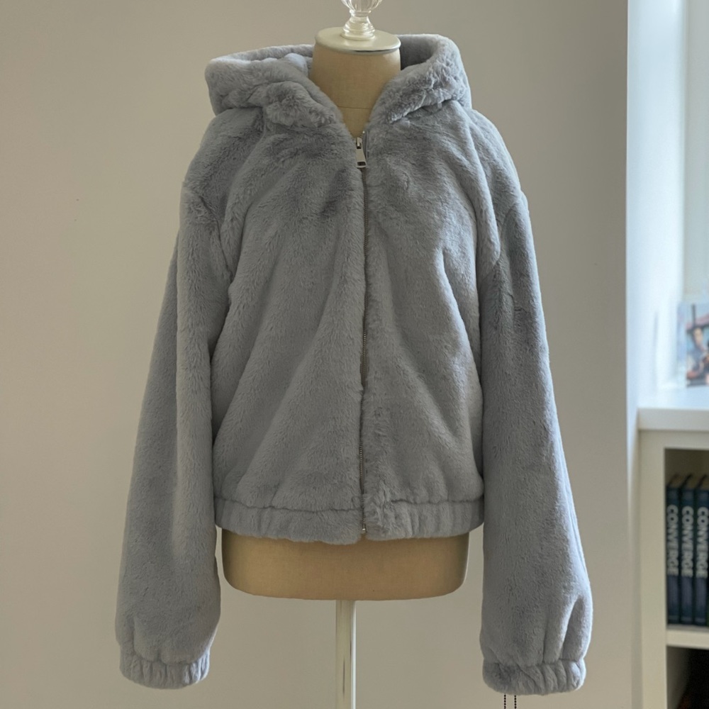 Bagatelle. NYC Faux Fur Light blue jacket